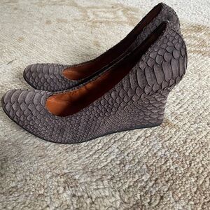 Lanvin ballerina wedge python 41